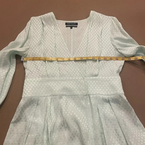 Something Navy Mint Wrap Peplum Blouse - Picture 7 of 10